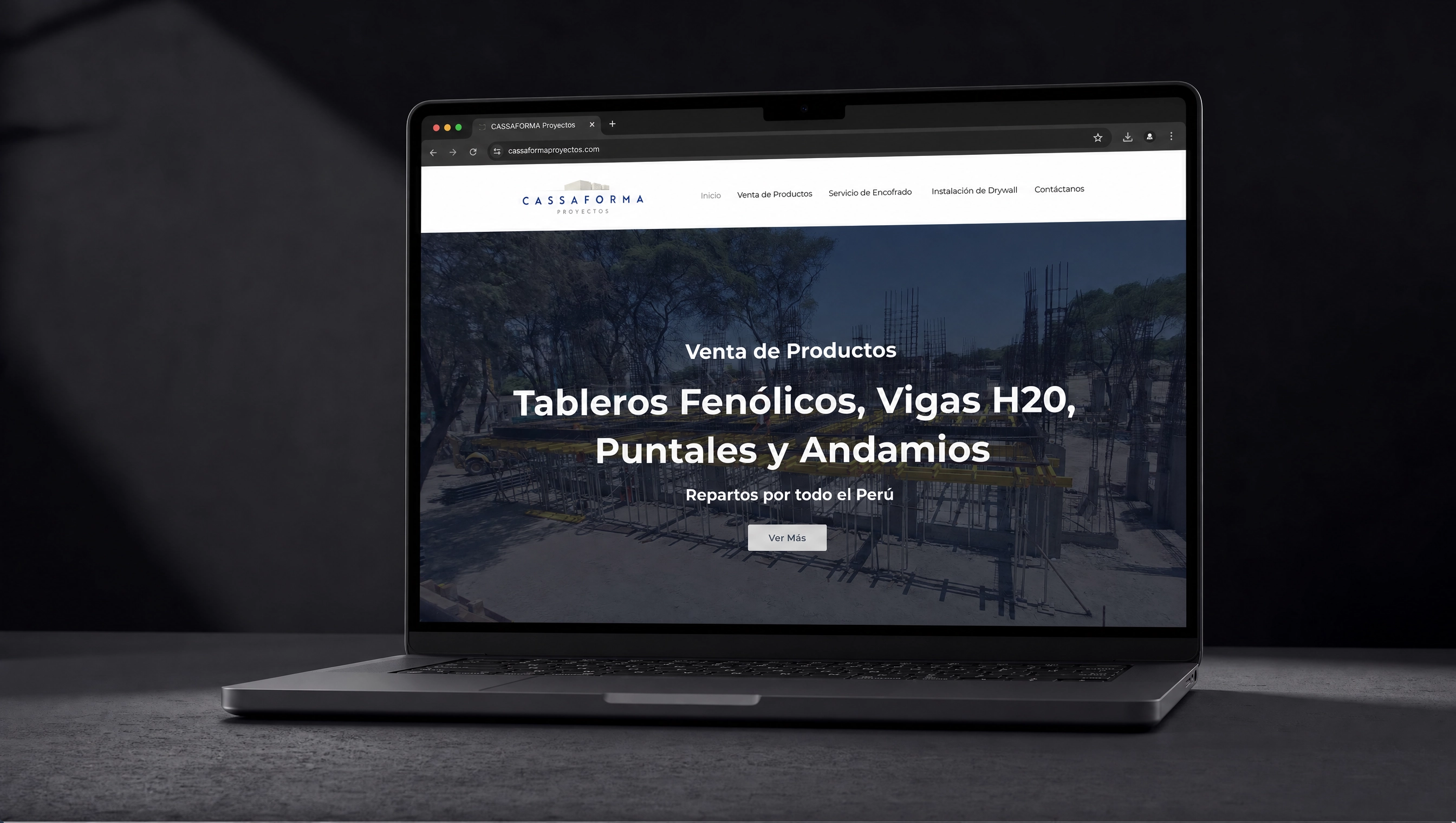 Sitio web Cassaforma — página de inicio con la nueva identidad y enfoque de ventas