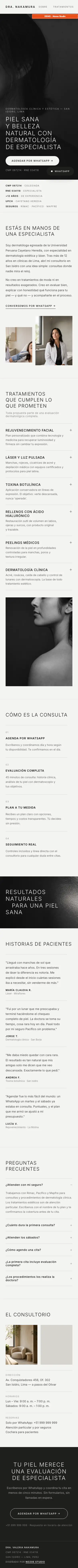 Vista móvil del demo Dermatología