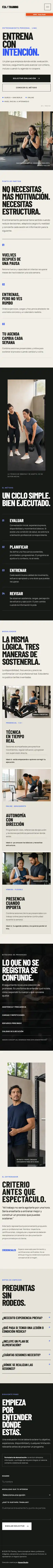 Vista móvil del demo Entrenador personal