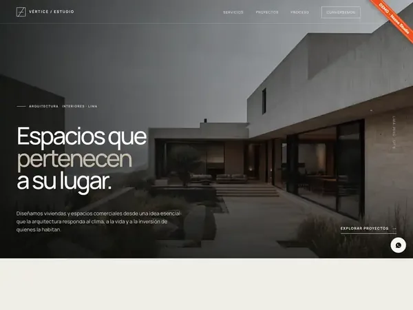 Portada del demo Arquitectura: web de un estudio de arquitectura