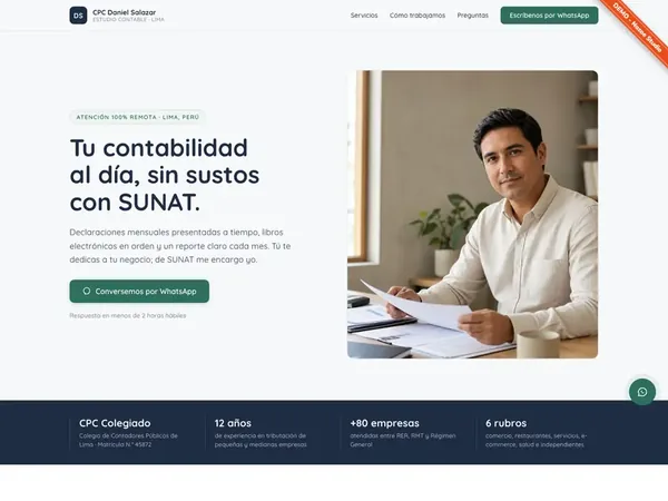 Portada del demo Contadores: web de un estudio contable