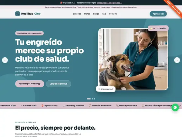 Portada del demo Veterinaria: web de una clínica veterinaria